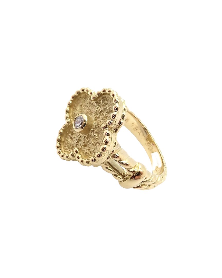Shop Van Cleef & Arpels Alhambra 18k 0.06 Ct. Tw. Diamond Ring (authentic Pre-  Owned)