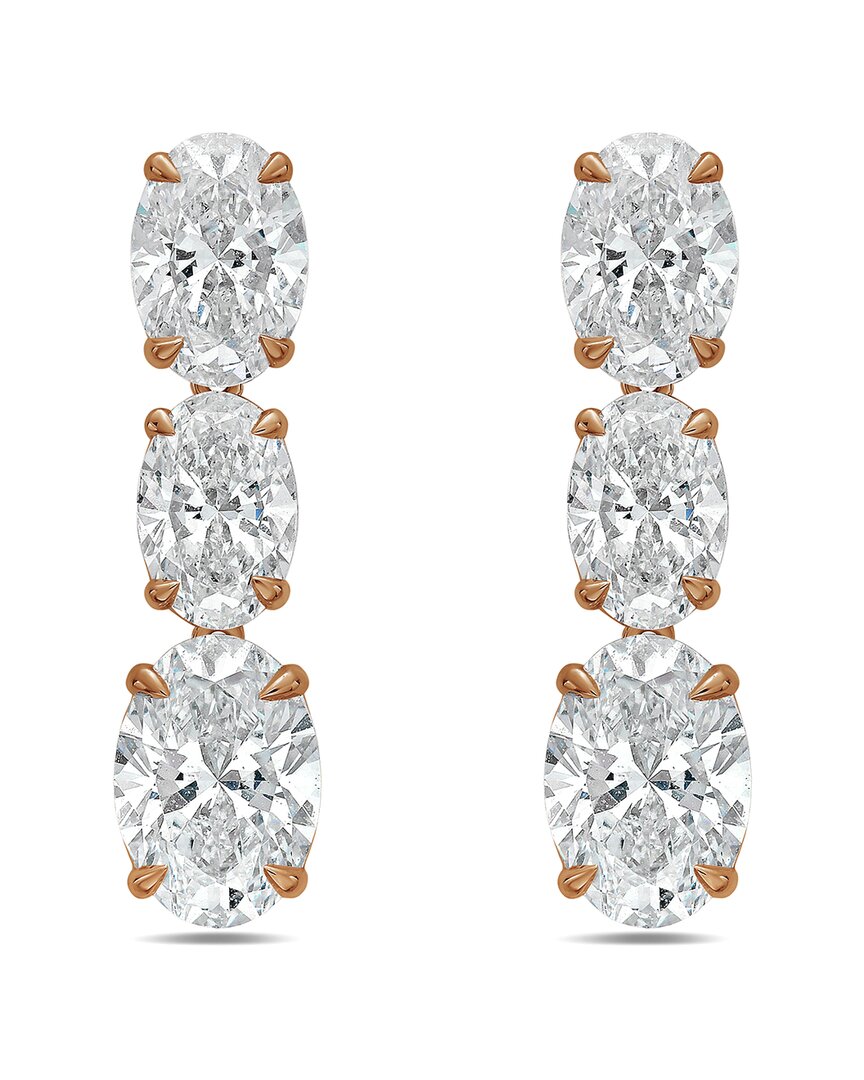 Diana M Lab Grown Diamonds Diana M. 14k Rose Gold 13.30 Ct. Tw. Lab-grown Diamond Hanging Earrings