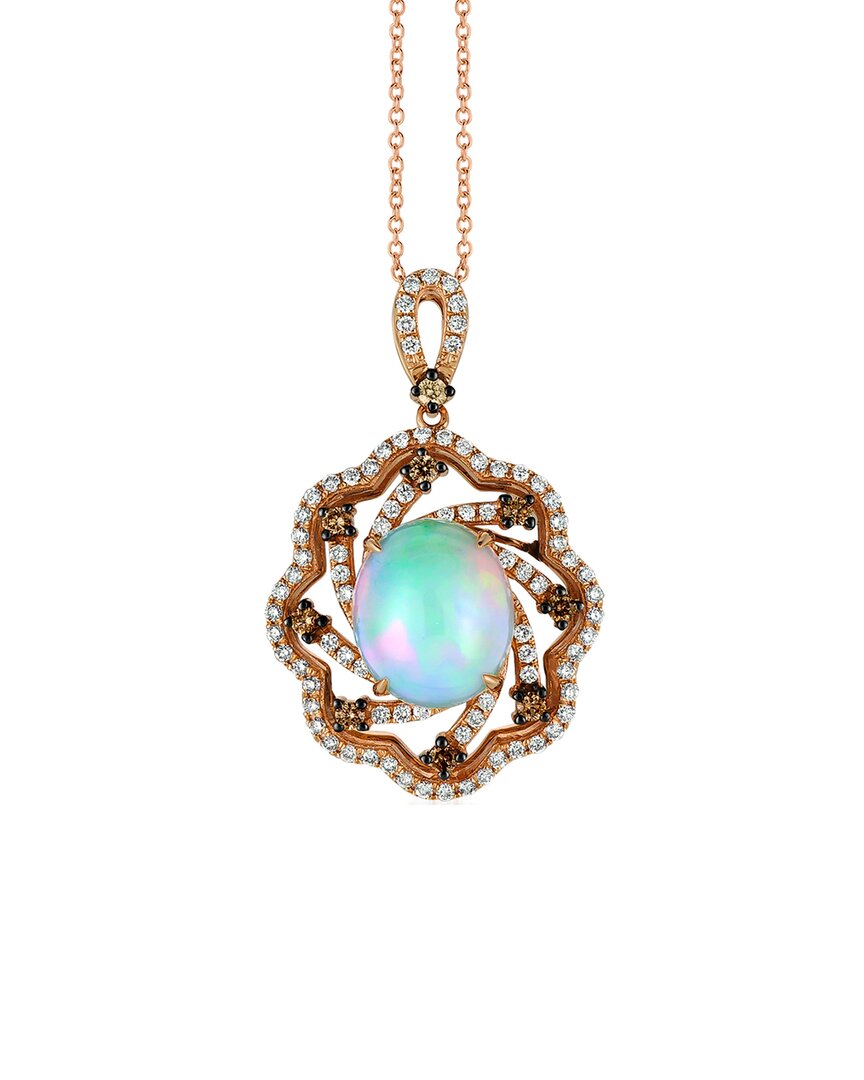 Le Vian Chocolatier 14k Strawberry Gold 3.09 Ct. Tw. Diamond & Opal Pendant Necklace