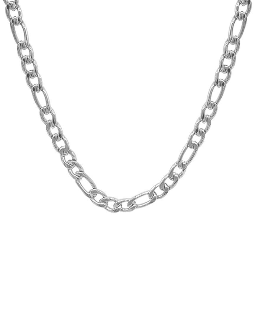 Adornia Rhodium Plated Figaro Chain Necklace
