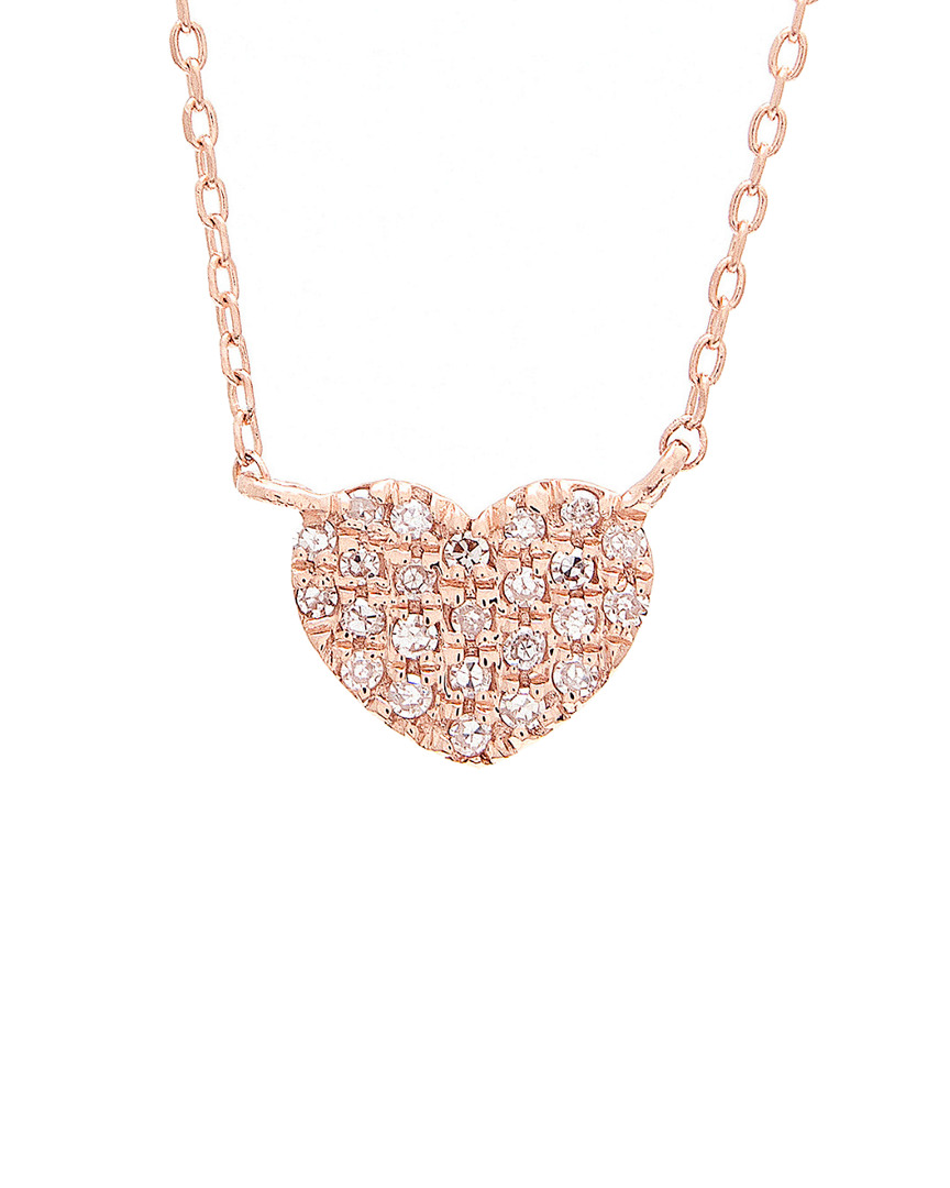 Diamond Select Cuts 14k Rose Gold 0.08 Ct. Tw. Diamond Petite Heart Necklace