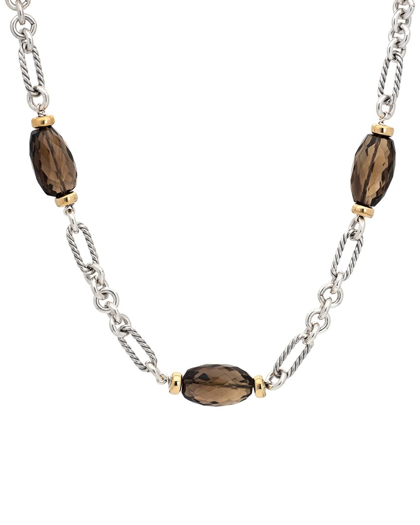 DAVID YURMAN DAVID YURMAN 18K & SILVER SMOKY QUARTZ BIJOUX NECKLACE (AUTHENTIC PRE-OWNED)
