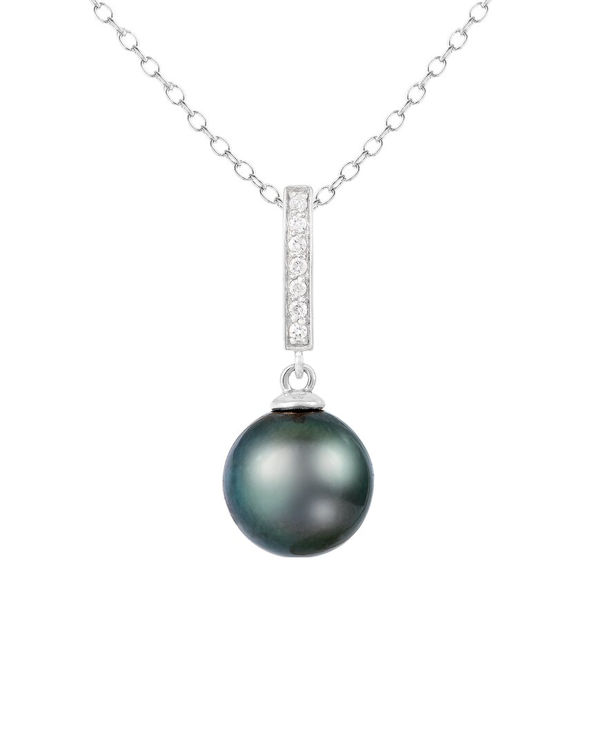 Splendid Pearls 14k Diamond 10-11mm Pearl Pendant Necklace