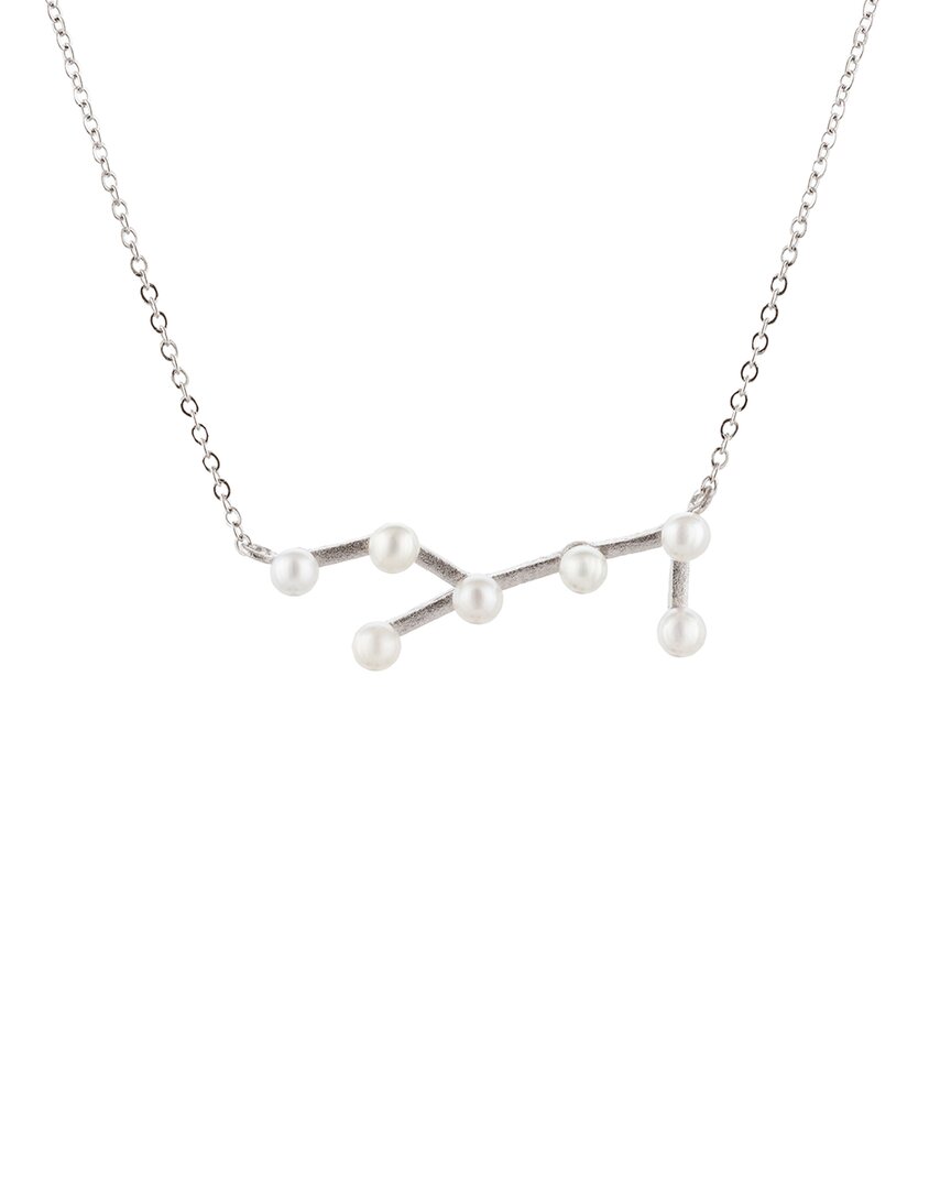 Splendid Pearls Silver 2-3mm Pearl Zodiac Pendant Necklace