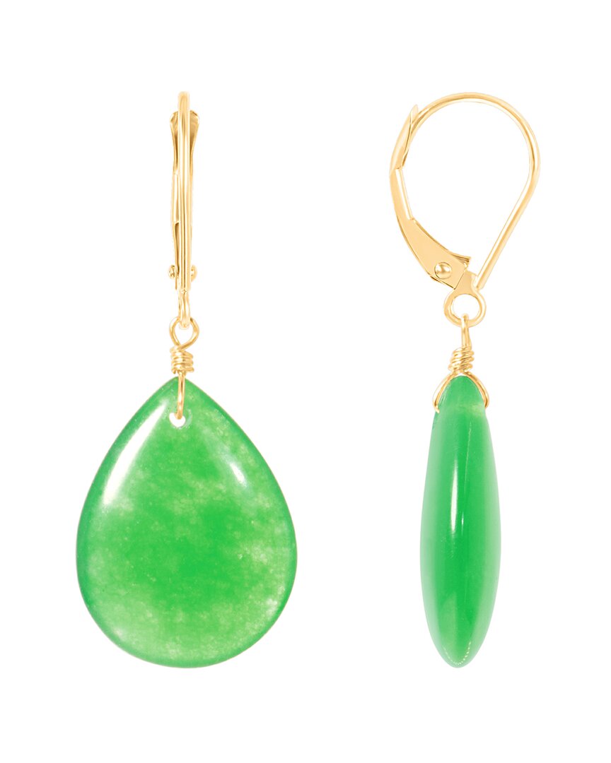 Jewelmak 14k Green Jade Earrings
