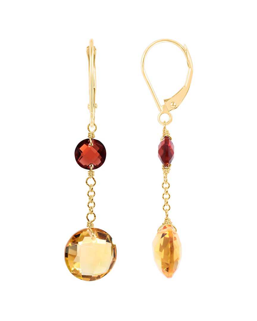 Jewelmak 14k 9.00 Ct. Tw. Gemstone Dangle Earrings In Gold