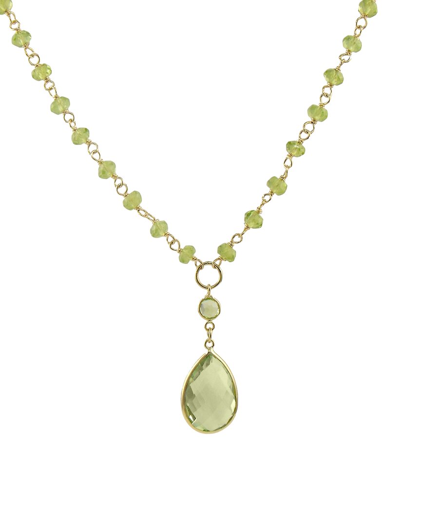 Jewelmak 14k 6.27 Ct. Tw. Gemstone Necklace In Green