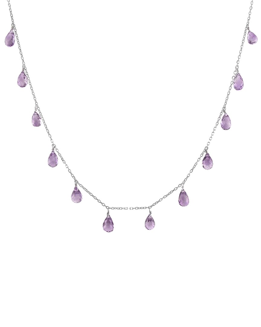 Jewelmak 14k 14.40 Ct. Tw. Amethyst Necklace In Purple