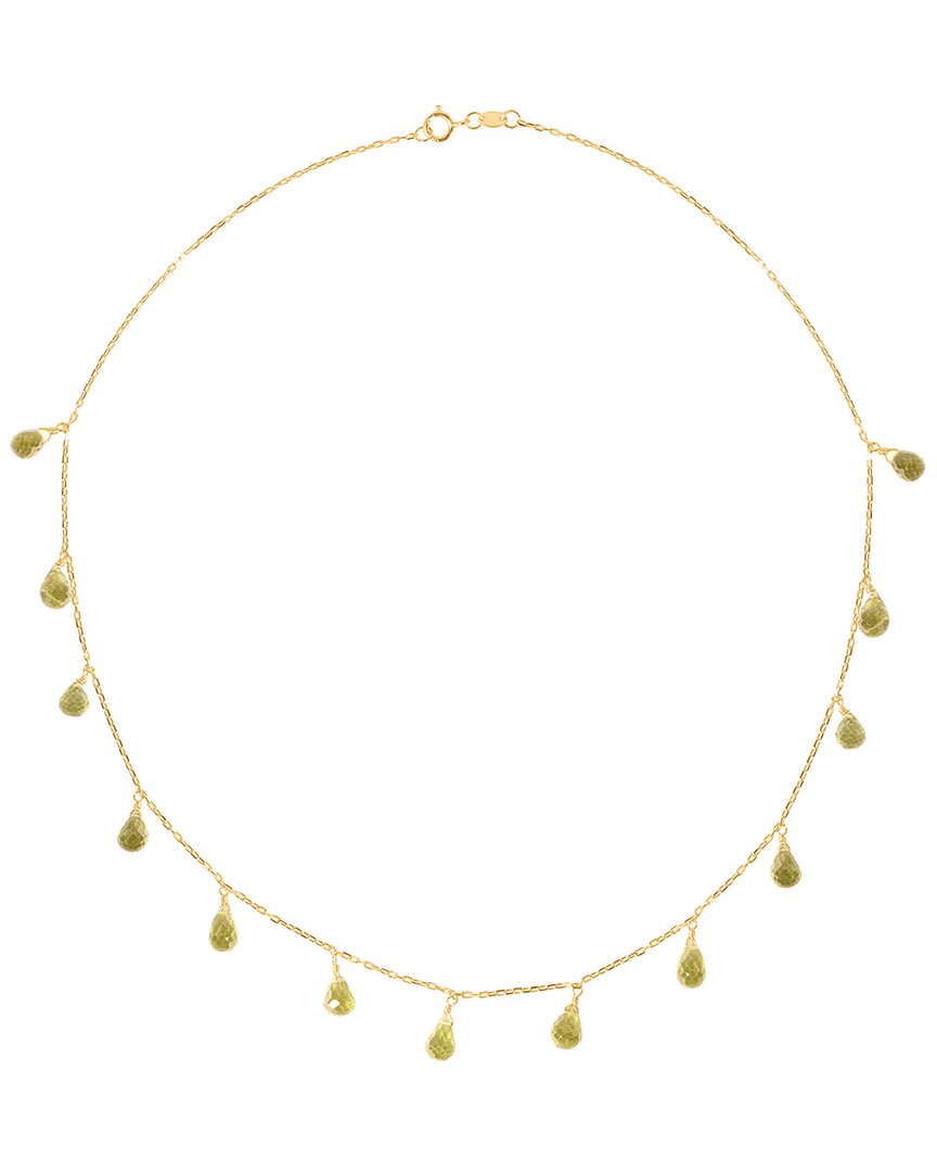 Jewelmak 14k Peridot Necklace In Gold