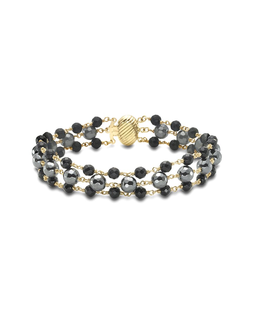 Jewelmak 14k Gemstone Bracelet In Black