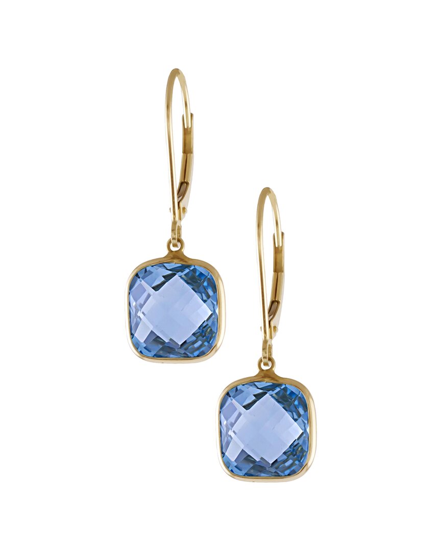 Jewelmak 14k 9.80 Ct. Tw. Blue Topaz Earrings