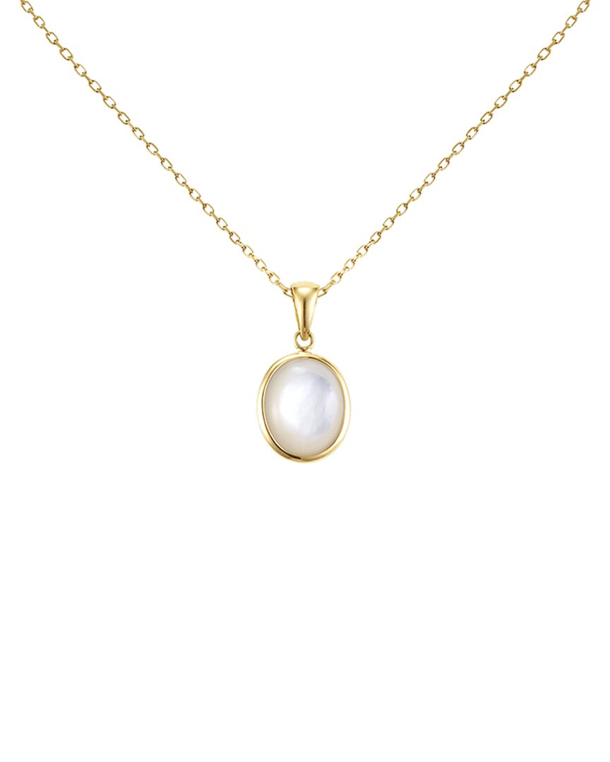 Jewelmak 14k Pearl Pendant Necklace In Gold