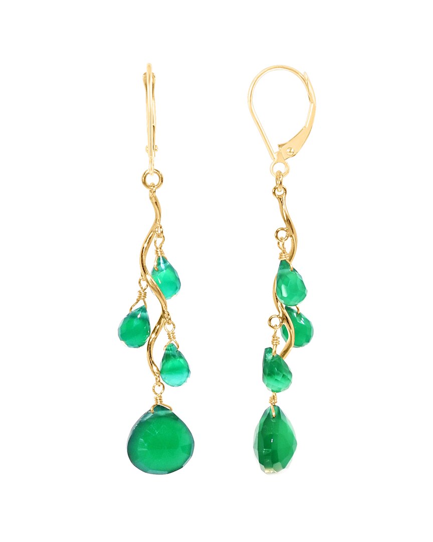 Jewelmak 14k Green Onyx Drop Earrings