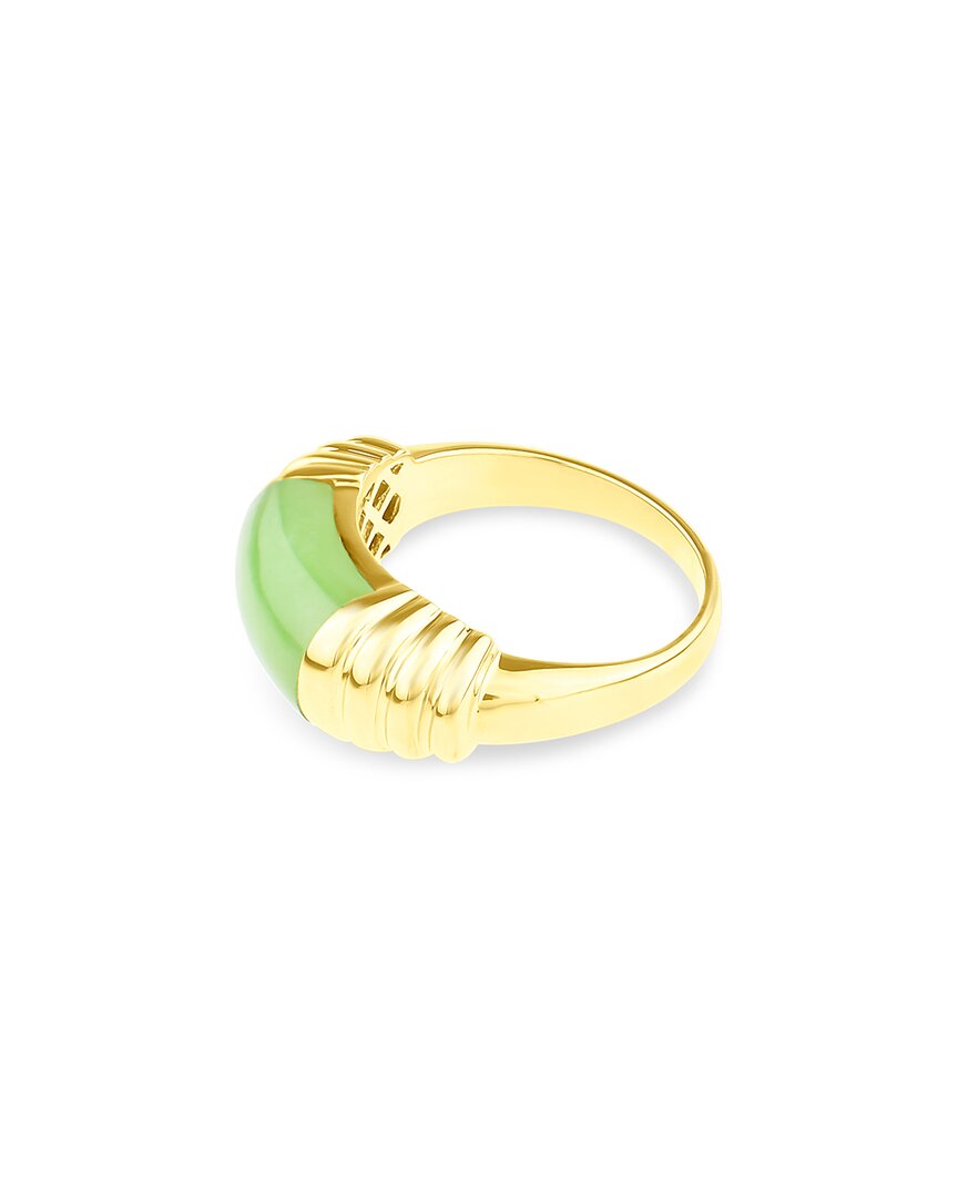 Jewelmak 14k Natural Jade Ring In Gold