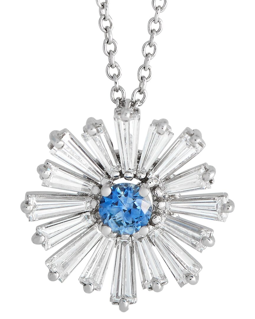 Shop Harry Winston Platinum 1.52 Ct. Tw. Diamond & Sapphire Necklace (authentic )