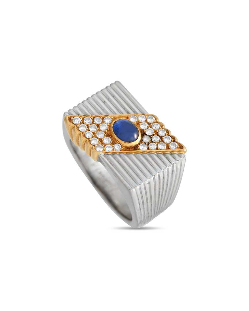 Piaget 18k Two-tone Sapphire Ring (authentic ) In Metallic