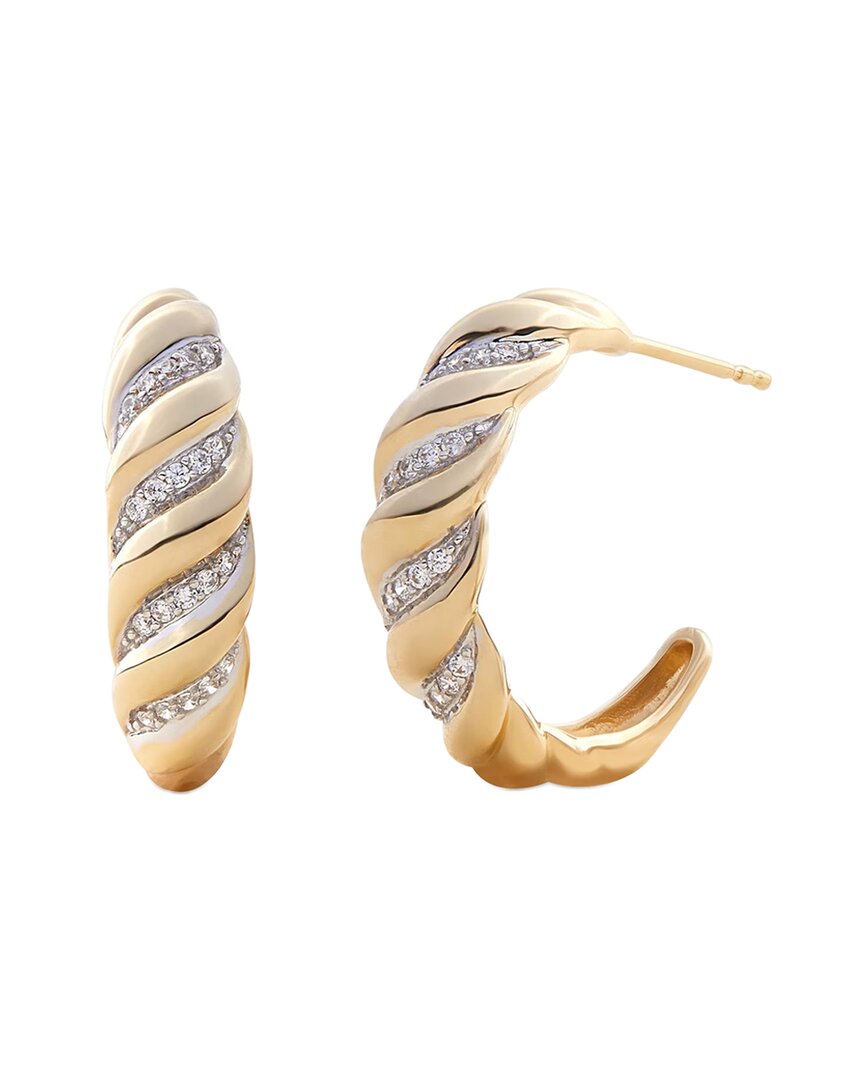 Maxcolor Croissant 0.20 Ct. Tw. Lab-grown Diamond 14k Earrings
