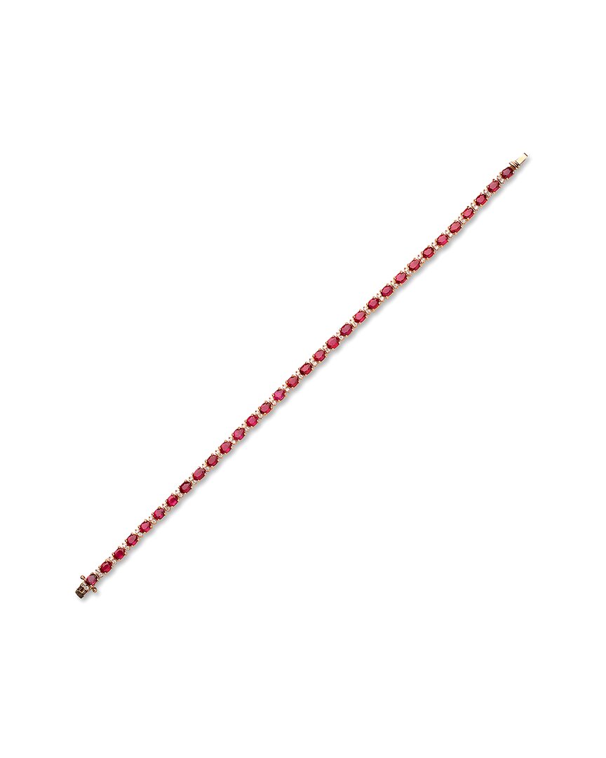 Diana M. Fine Jewelry 18k 8.00 Ct. Tw. Diamond & Ruby Bracelet In Red