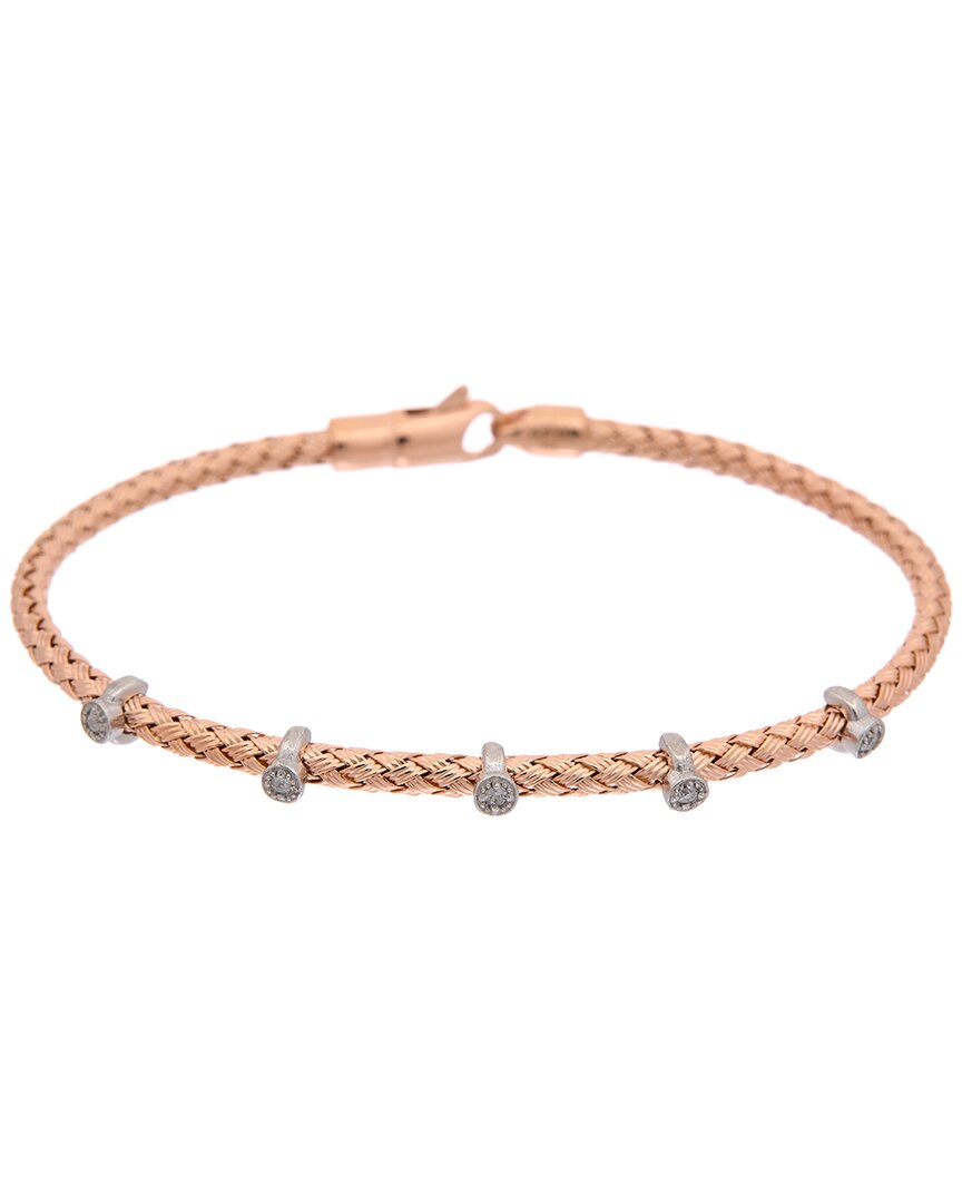 Meshmerise 18k Over Silver 0.10 Ct. Tw. Diamond Bangle Bracelet