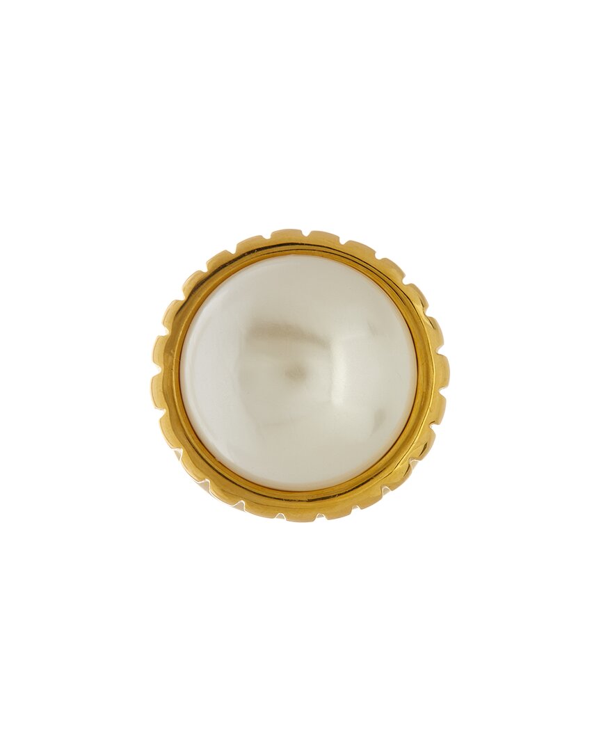 Liv Oliver 18k Plated 21.50 Ct. Tw. 21mm Pearl Statement Ring