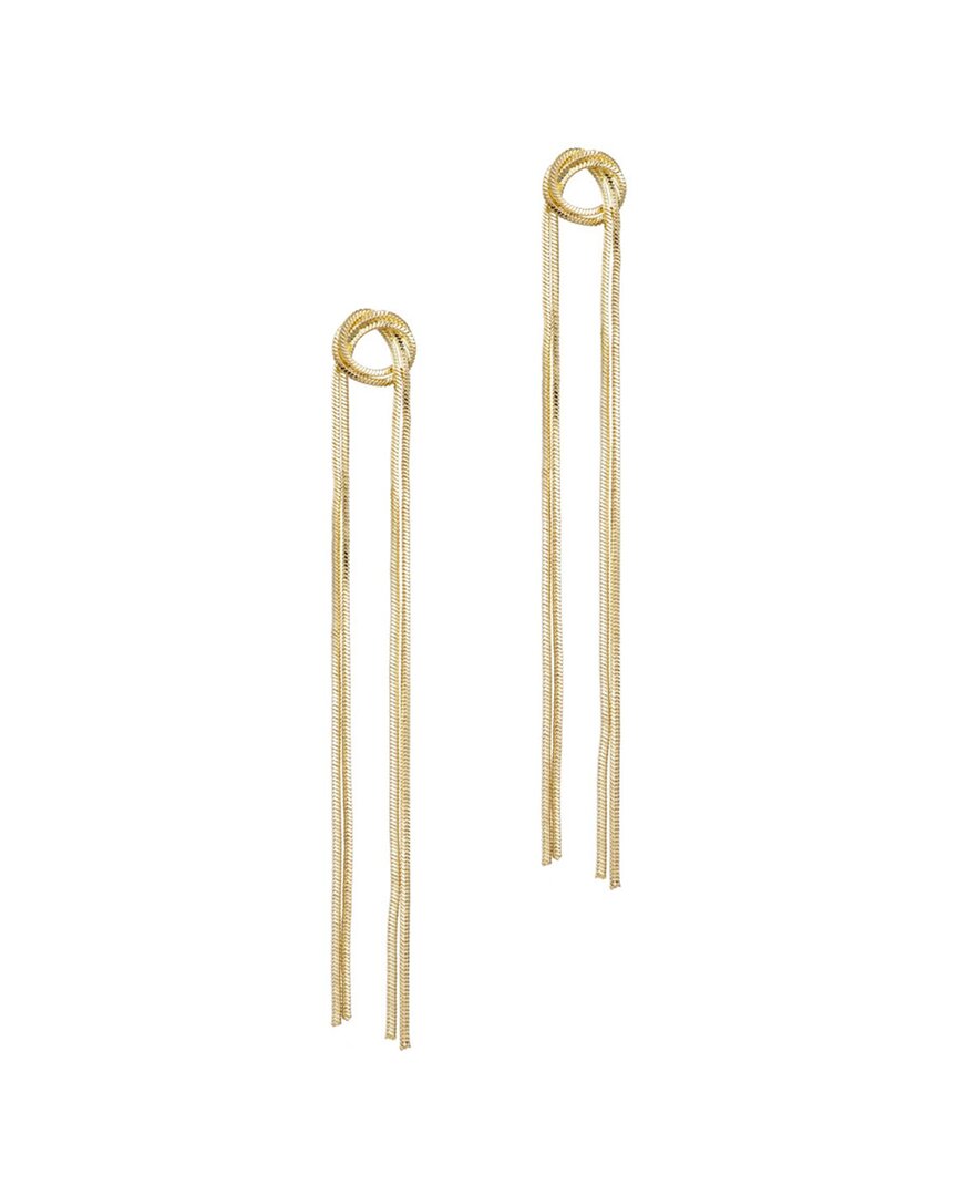 Adornia 14k Plated Slinky Rope Chain Sweeper Earrings In Gold