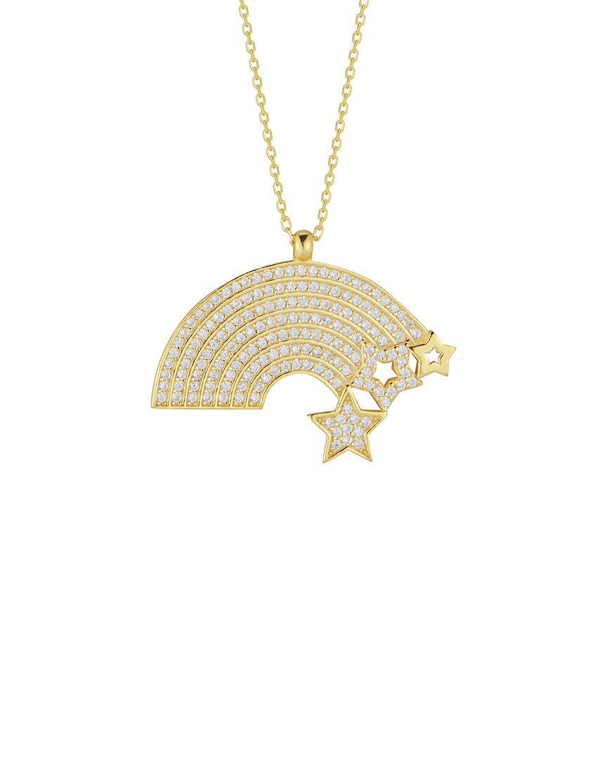 Sphera Milano 14k Over Silver Cz Rainbow & Star Necklace