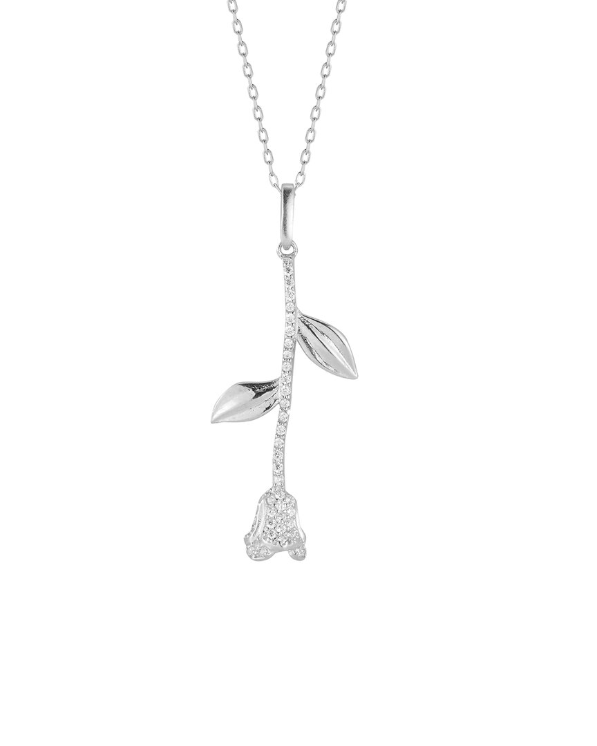 Sphera Milano Silver Cz Flower Necklace
