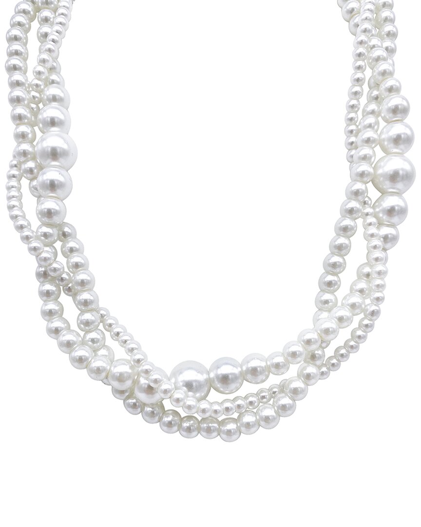 Adornia 14k Plated Pearl Necklace Set In Metallic