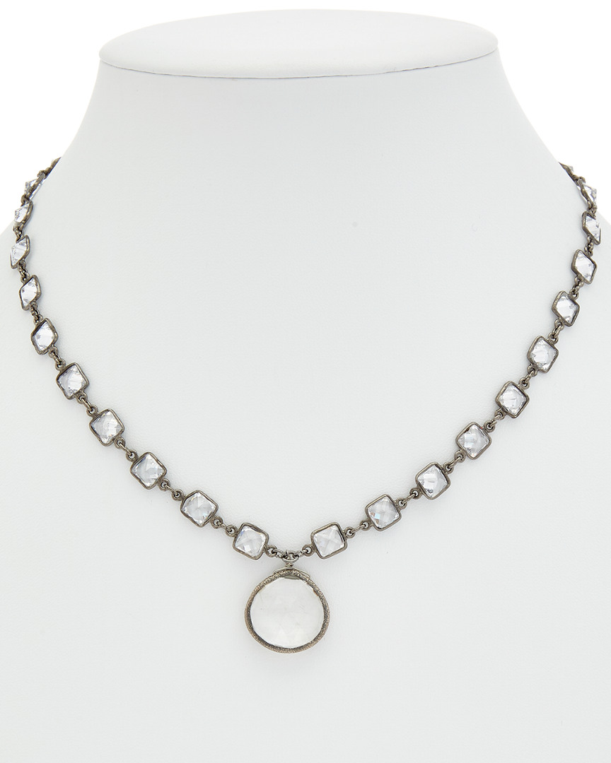 Rachel Reinhardt Silver Clear Quartz & Cz Necklace
