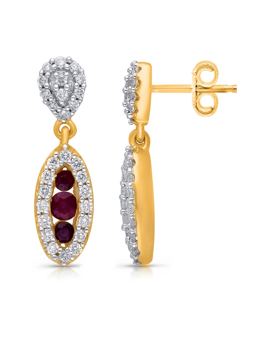 Shop Kallati 14k 0.70 Ct. Tw. Diamond & Ruby Earrings