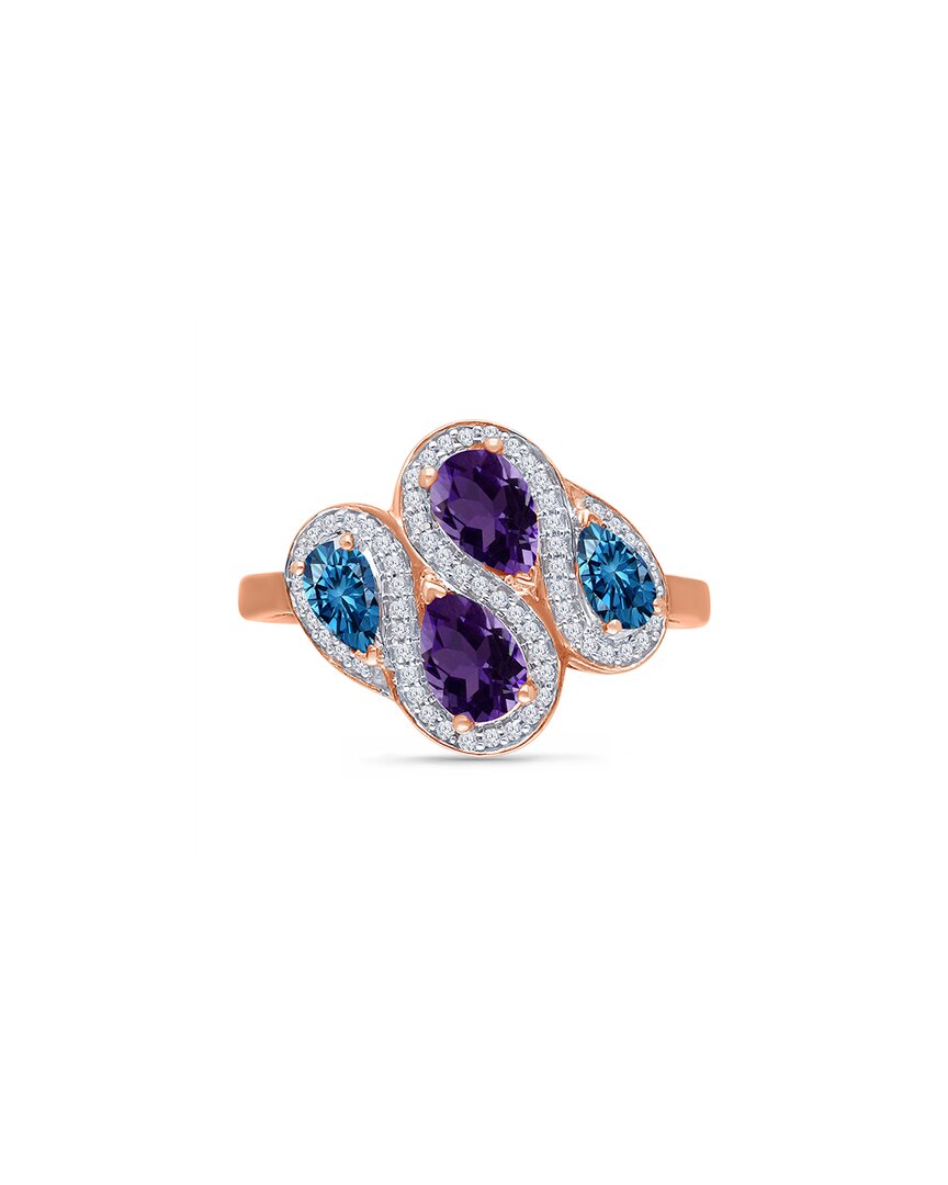 Kallati 14k Rose Gold 1.90 Ct. Tw. Diamond & Gemstone Ring