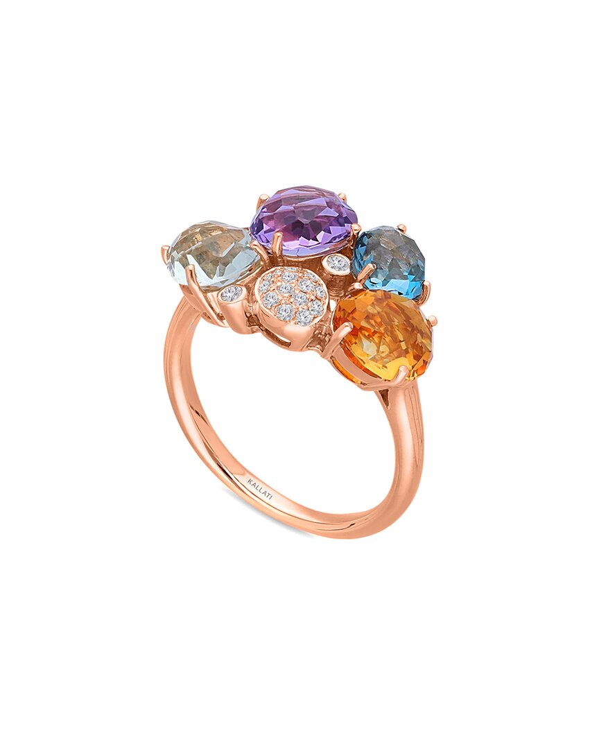 Kallati 14k Rose Gold 3.15 Ct. Tw. Diamond & Gemstone Ring