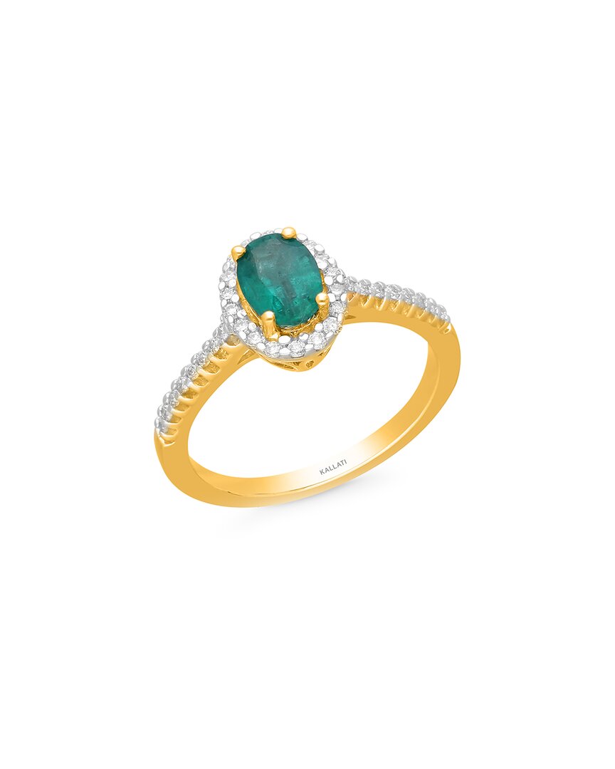 Kallati 14k 1.20 Ct. Tw. Diamond & Emerald Ring
