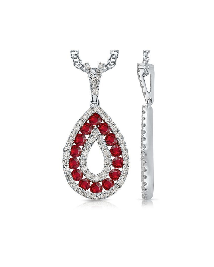 Kallati 14k 1.80 Ct. Tw. Diamond & Ruby Necklace