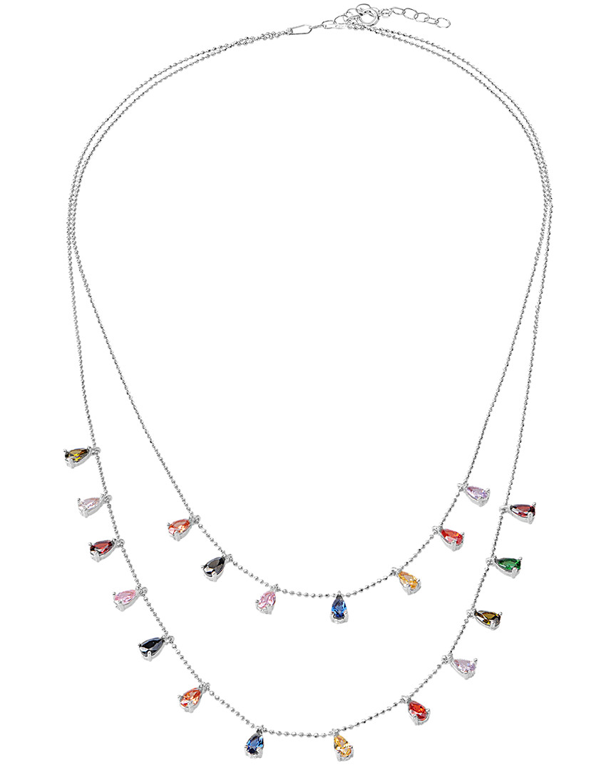 Gabi Rielle Silver Cz Necklace In Metallic