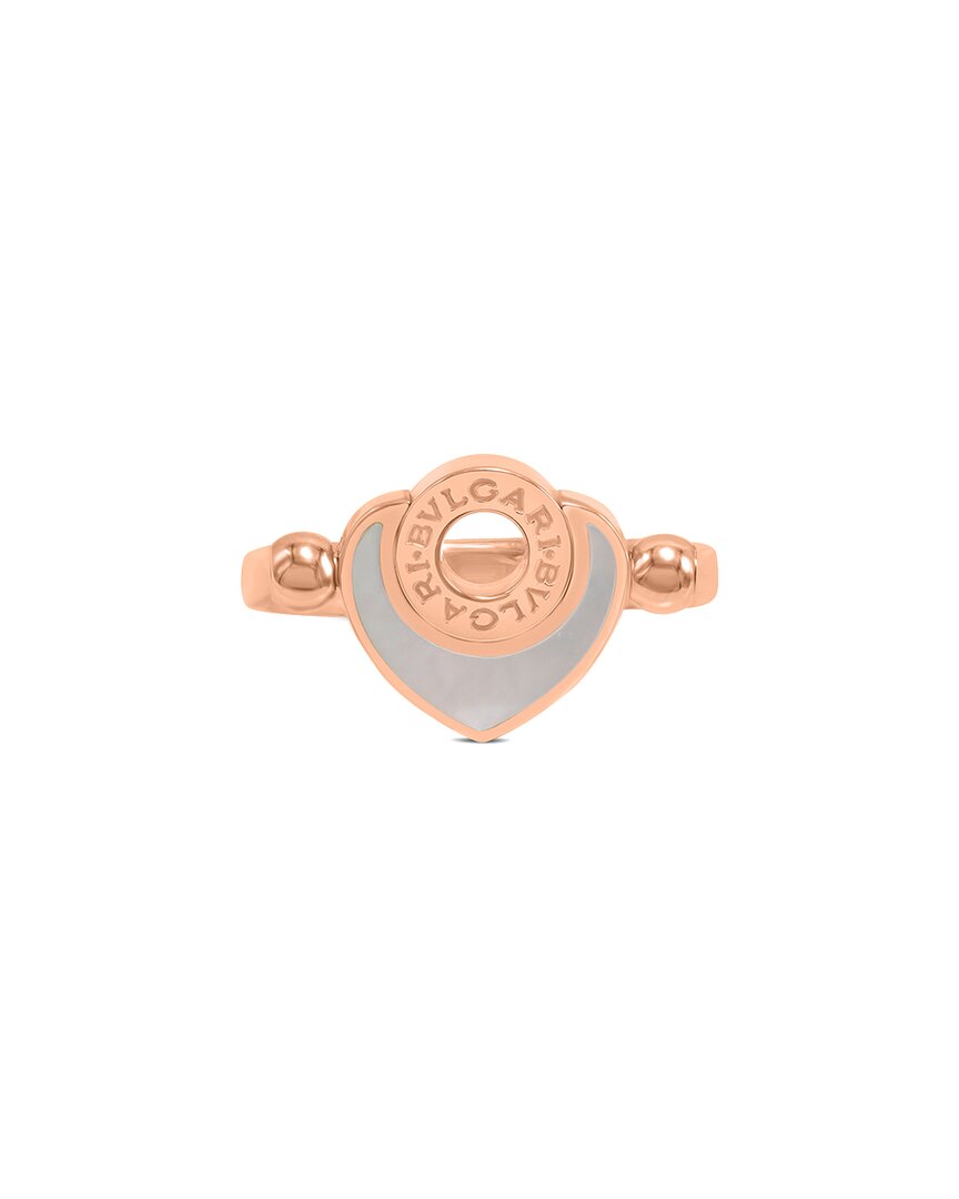 Bulgari 18k Rose Gold White Chalcedony Ring