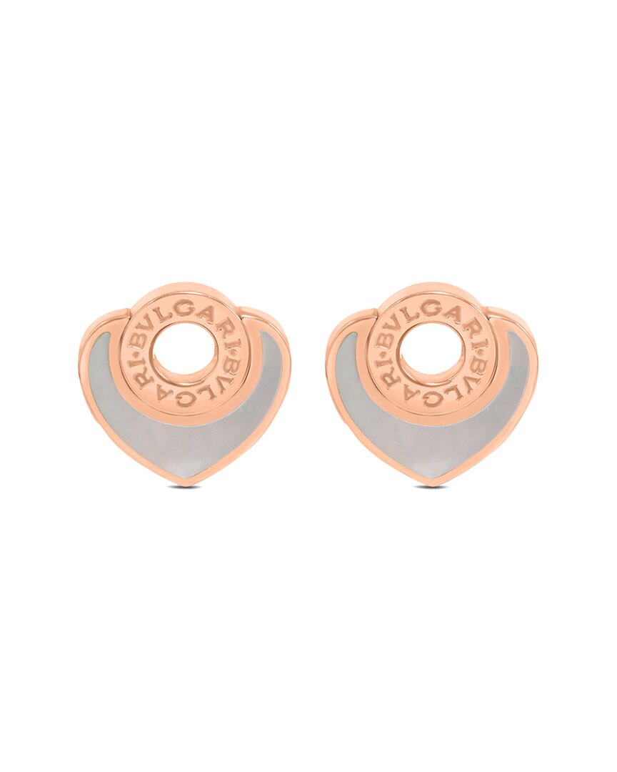 Bulgari 18k Rose Gold White Chalcedony Earrings