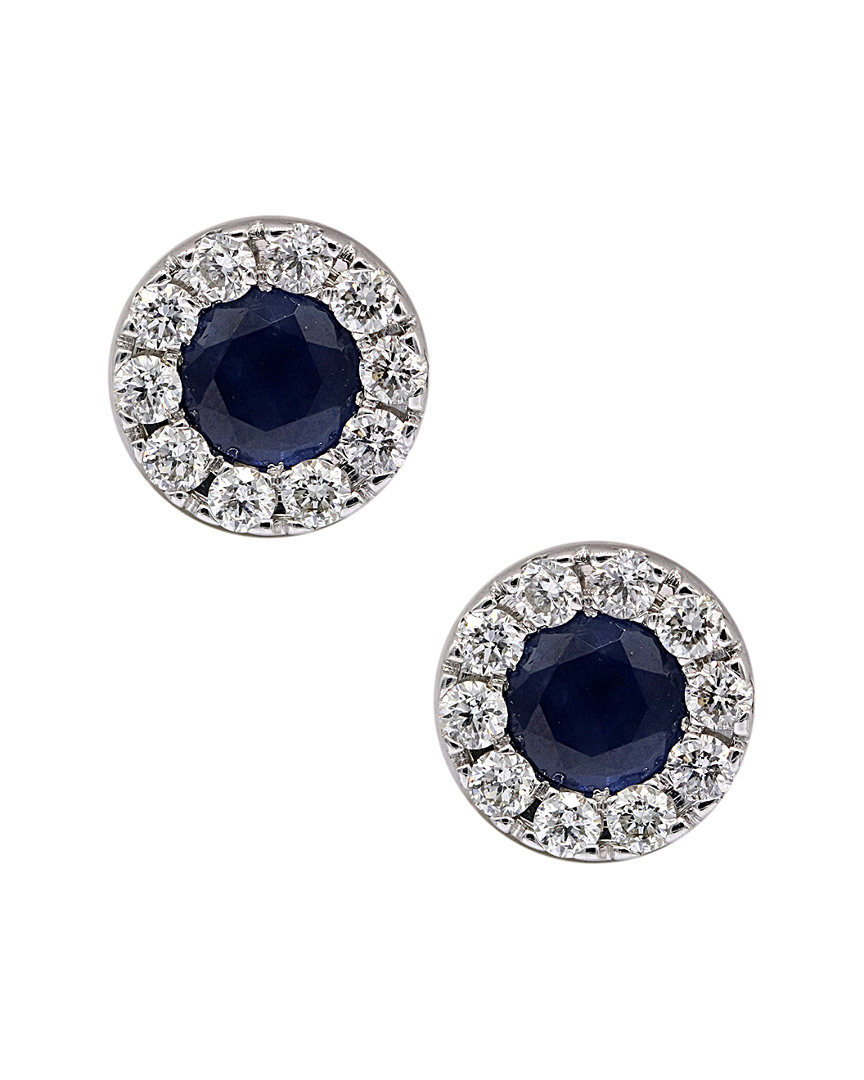 Diana M. Fine Jewelry 14k 0.78 Ct. Tw. Diamond & Sapphire Studs