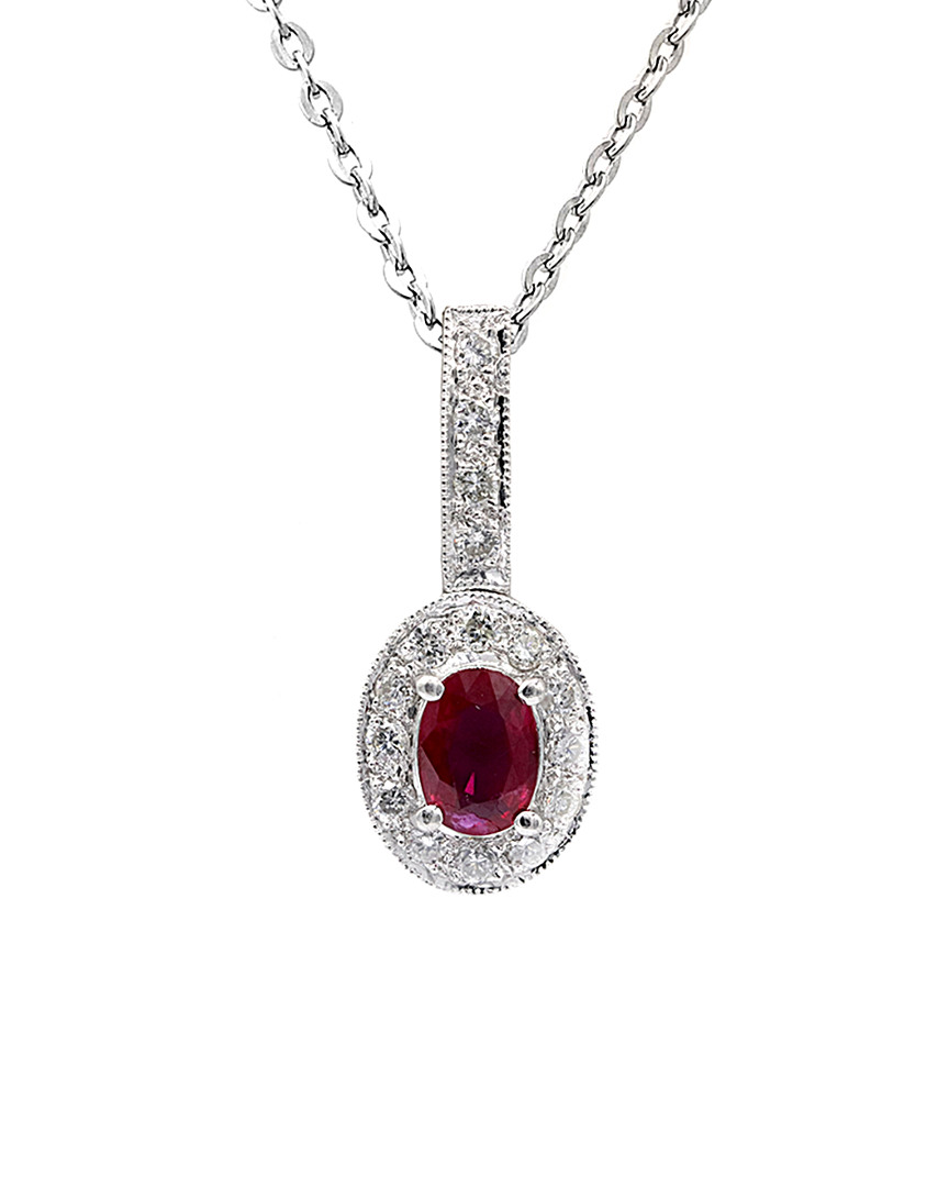 Diana M. Fine Jewelry 14k 0.90 Ct. Tw. Diamond & Ruby Necklace