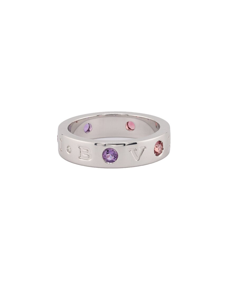 Bulgari 18k 0.15 Ct. Tw. Diamond & Amethyst Ring