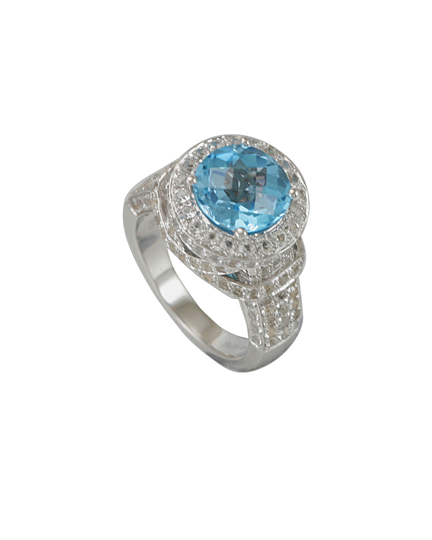 Suzy Levian Silver 6.75 Ct. Tw. Diamond & Topaz Ring