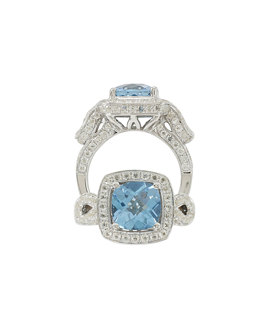 Suzy Levian Silver 5.36 Ct. Tw. Diamond & Topaz Ring