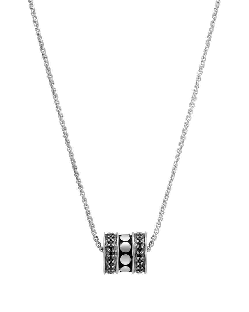 John Hardy Silver Black Spinel Dot Necklace In Nocolor
