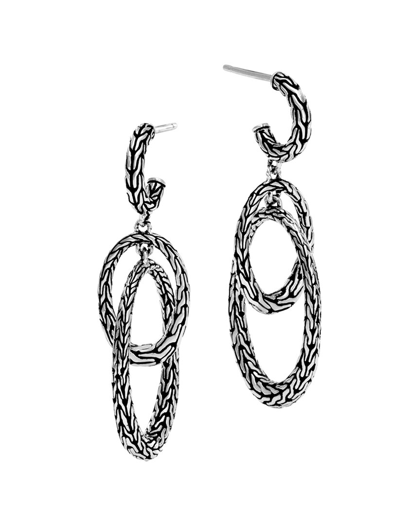 John Hardy Silver Classic Chain Earrings In Nocolor