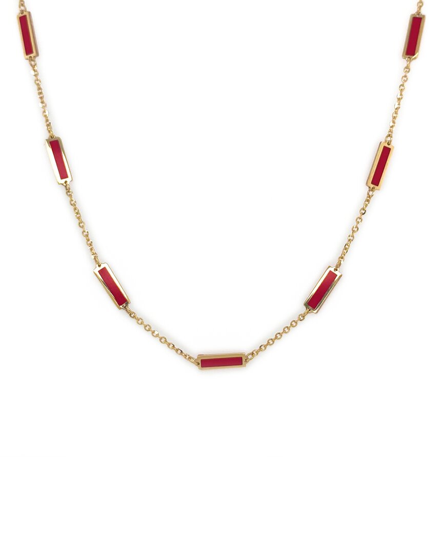 Sabrina Designs 14k Coral Station Bar Necklace