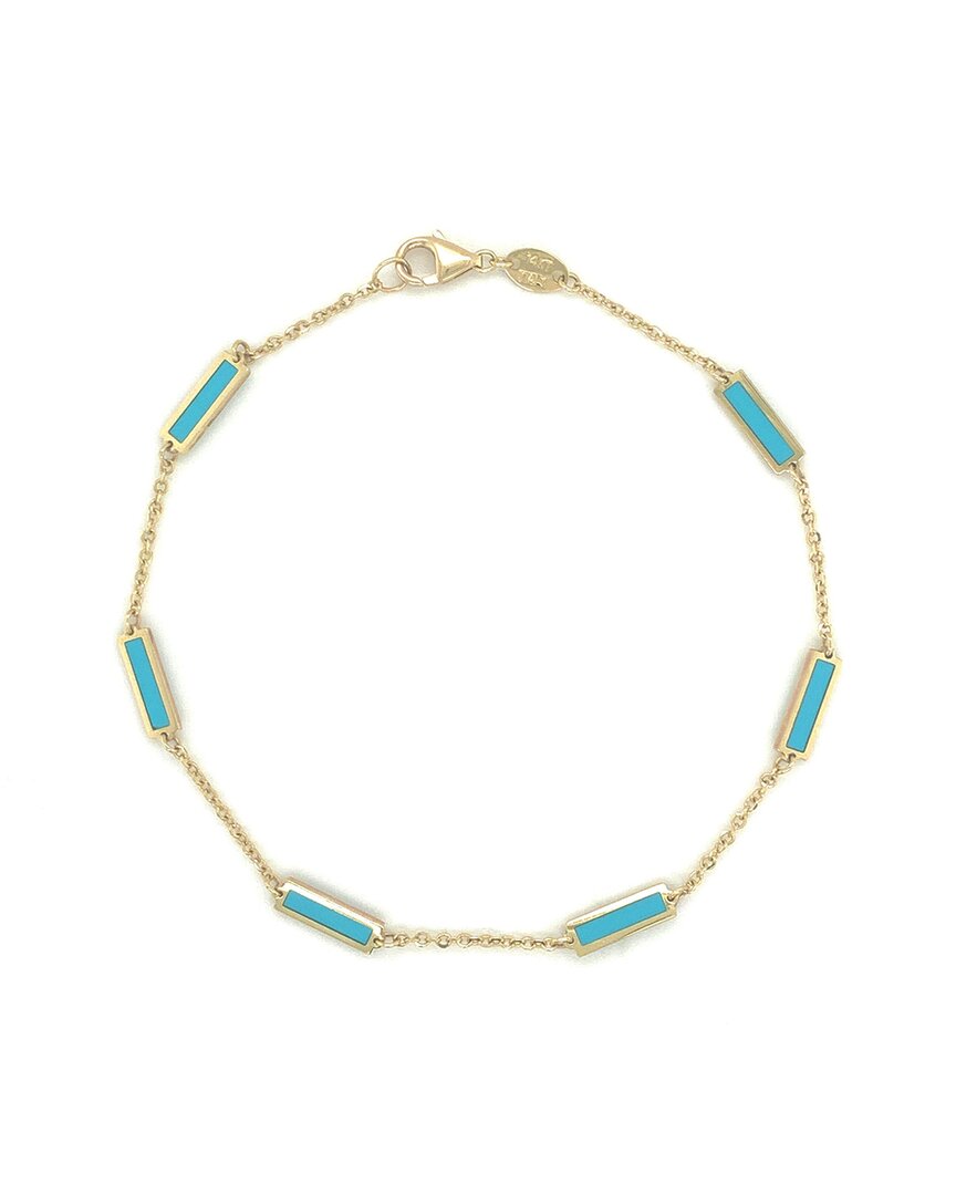 Shop Sabrina Designs 14k Turquoise Station Bar Bracelet