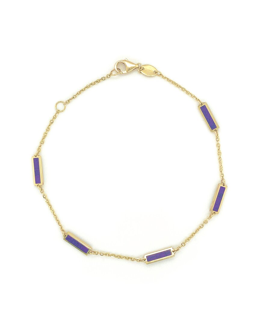 Sabrina Designs 14k Amethyst Station Bar Bracelet