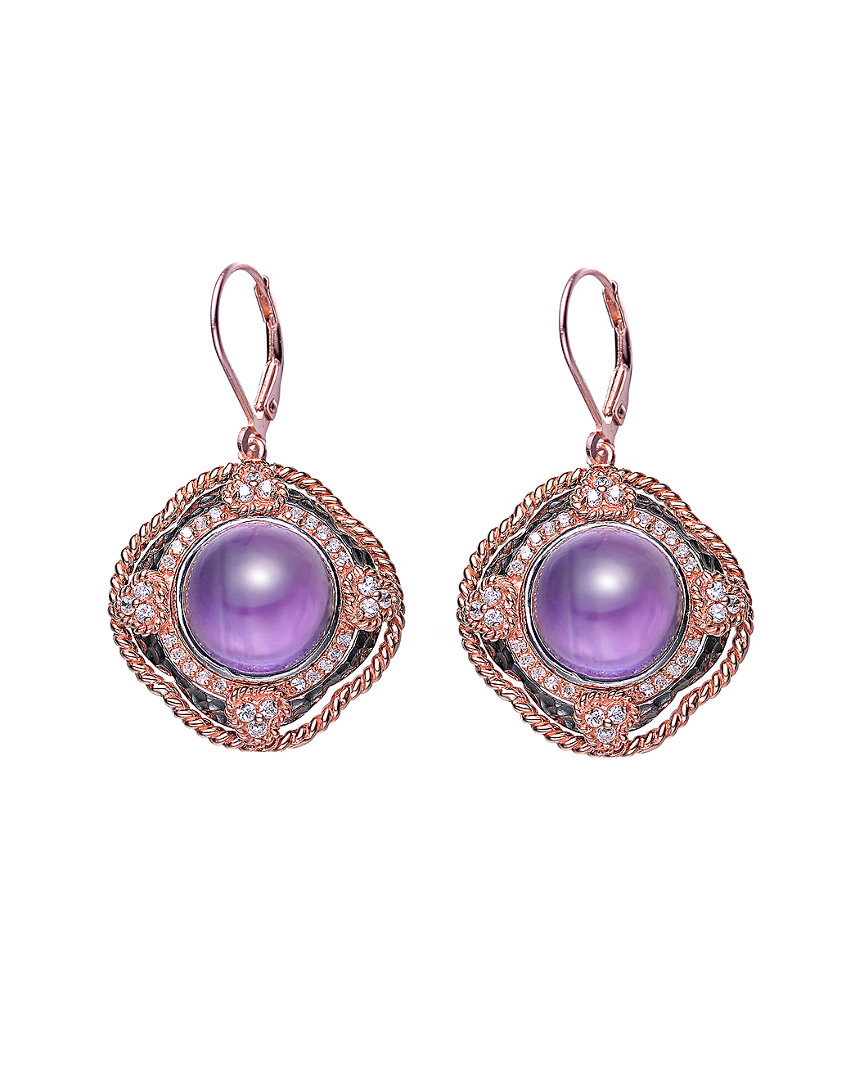 Genevive 18k Rose Gold Vermeil Cz Earrings