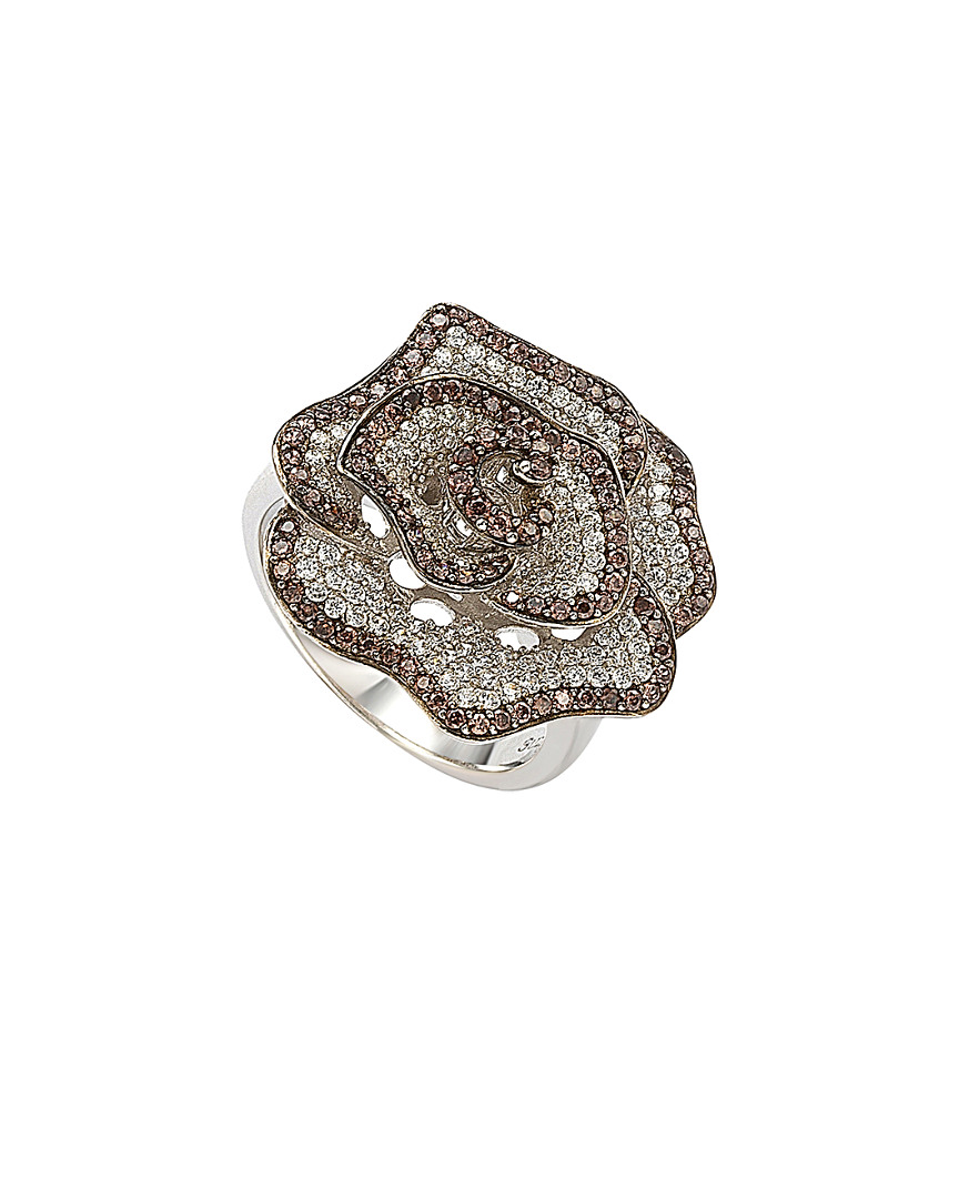 Suzy Levian Cz Jewelry Suzy Levian Silver Cz Flower Ring