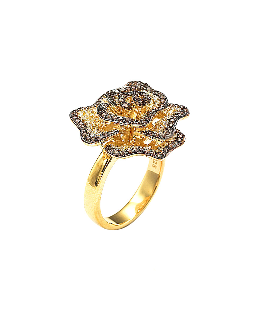Suzy Levian Cz Jewelry Suzy Levian Plated Cz Flower Ring